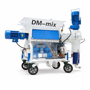 DERUTU DM-Mix Pompe de pulvérisation à double mélange motorisée pour mortier de construction et poudre sèche de gypse 5,5 kW Trémie 100 L - Product Image 1