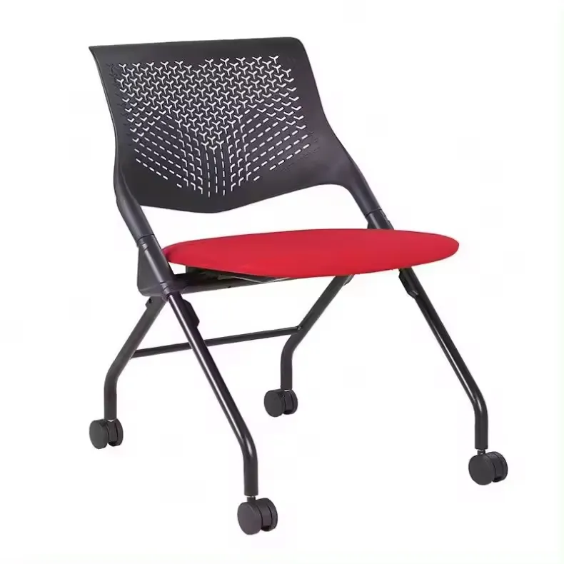 Kabel alta qualità senza braccia ufficio maglia pieghevole sedia da allenamento con ruote