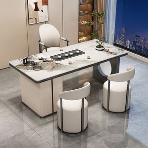 Modern Minimalist Tea <b>Table</b> <b>And</b> Chair <b>Set</b> With Storage For Living Room Home Office Use - Product Image 2