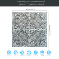 Plaques de plafond en PVC imperméables et ignifuges à motif vintage, 2x2 pieds, panneaux muraux carrés, pour hôtel, bar, PL80, aspect étain antique, livraison incluse