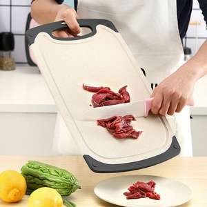 Wholesale 3 Pieces Chopping Board Use Meat Veggie Fruit Cutting <b>Plastic</b> Wheat Straw Cutting Board Set for Home Kitchen - Product Image 4