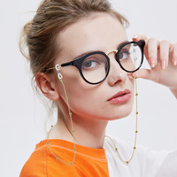 Chaîne de lunettes plaquée or Cœur Papillon Étoile, Cordon de lunettes de lecture en perles, Collier de lunettes Marque M&K Modèle MGC039 Écologique