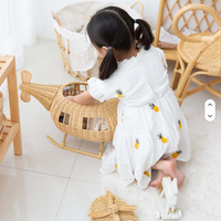 Décoration de chambre de bébé suspendue en rotin tressé, motif montgolfière, écologique