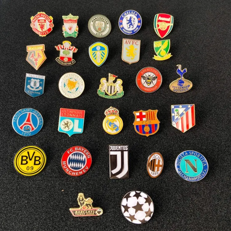 Id world soccer football cup club metal lapel badge pin enamel badge custom enamel pin badges pines metalicos al por mayor