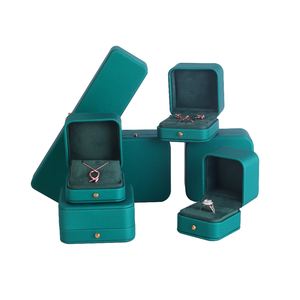 Elegante Scatola Porta Gioielli di Lusso in Pelle PU Verde con Fodera in Camoscio, Forma Rettangolare per Anelli/Bracciali e Collane, Confezione Regalo - Product Image 2