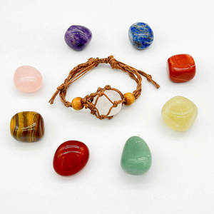 Bracelets ajustables en alliage avec cordon de cage, collier, pendentif vide en cristal, remplacement, 7 chakras, pierres précieuses plaquées rhodium - Product Image 5