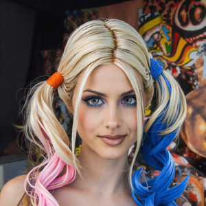 Perruque de fête d'Halloween Task Force Crazy Girl Clown Harley Quinn perruque habille la perruque - Product Image 5