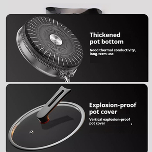 Oem/ODM 28/30/32 cm trứng/thịt chiên chảo dày tổ ong không tráng Chảo 304 thép không gỉ không dính chảo với nắp - Product Image 4