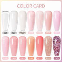 BORN PRETTY PRO Gel de construction rapide sans HEMA, ingrédients sûrs, rose laiteux, pour extension d'ongles, gel acrylique poly pour ongles