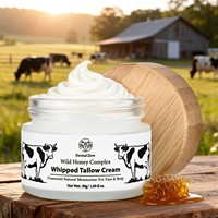 Crème Visage au Suif et Miel Sauvage Fermenté Fouetté Hydratation Intensive Nourrissante Peaux Sèches et Sensibles Soutien de la Barrière Cutanée