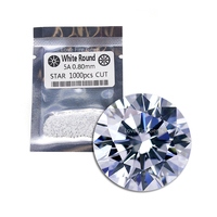 Zircone cubique de qualité 5A, couleur blanche, taille petite, taille brillant rond, 1000 pièces/sac, pierres précieuses synthétiques en vrac pour la fabrication de bijoux