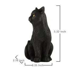 Figuras de animales de resina con textura de realidad, Gato naranja/Negro/gris para decoración del hogar o regalos