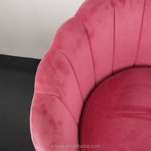 Sedia moderna Shell Business Meeting Tea Shop <span class=keywords><strong>poltrona</strong></span> singola <span class=keywords><strong>gambe</strong></span> in metallo dorato sedie per il tempo libero di lusso rosse - Product Image 4