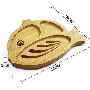 Vente flash : Ensemble de vaisselle pour enfants en <span class=keywords><strong>bambou</strong></span> avec motif d'animaux de dessin animé, comprenant une fourchette, une cuillère, une boîte à nourriture, une ventouse, un <span class=keywords><strong>compartiment</strong></span> pour bébé et une <span class=keywords><strong>assiette</strong></span> à dîner - Product Image 4