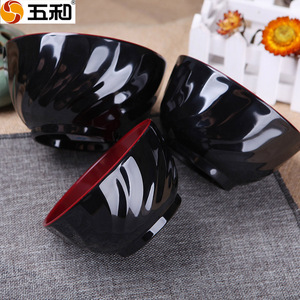 Five And Harmony Red Lacquer Bowl 5 Inch Solid Color Hotel Food Grade Melamine Tableware For Restaurants - Product Image 5
