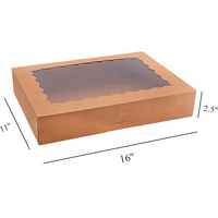 Boîtes transparentes en papier kraft pour fenêtre de boulangerie Donuts Auto Popup Grandes tartes à biscuits Gâteaux Muffins Pâtisseries Boîte de base et couvercle en carton
