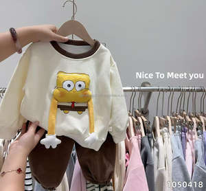 Conjunto Deportivo <span class=keywords><strong>HENKO</strong></span> de Lona Sólida con Sudadera y Pantalones para Niños de 1 a 3 Años, Traje Informal para Bebés - Product Image 3