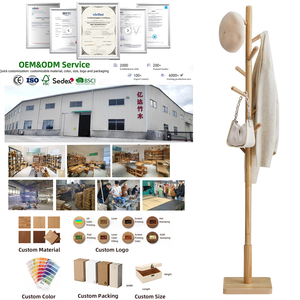 <span class=keywords><strong>Perchero</strong></span> de pie de madera maciza al por mayor con 8 ganchos <span class=keywords><strong>para</strong></span> recibidor, pasillo, o como expositor de ropa - Product Image 1
