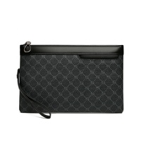 Pochette pour homme de grande capacité, en cuir synthétique imperméable, pour le rangement de documents