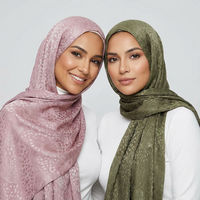 Foulard islamique uni élégant de haute qualité, voile ethnique pour femmes, écharpes et châles en satin de soie, hijab musulman