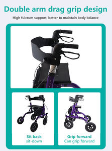 ऊंचाई समायोज्य चलने में मदद करता है चिकित्सा फोल्डेबल हल्के वजन सीधा वॉकर रोलेटर - Product Image 6