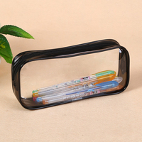 Pochette à stylo à fermeture éclair transparente en plastique PVC transparent porte-crayon pour enfants sac de papeterie scolaire