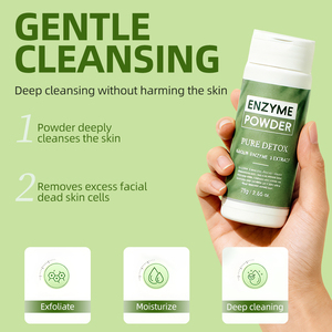 Poudre nettoyante exfoliante OEM, <span class=keywords><strong>nettoyant</strong></span> pour le <span class=keywords><strong>visage</strong></span> contre les imperfections avec enzymes naturelles, <span class=keywords><strong>nettoyant</strong></span> facial doux sans alcool, soin de la peau - Product Image 6