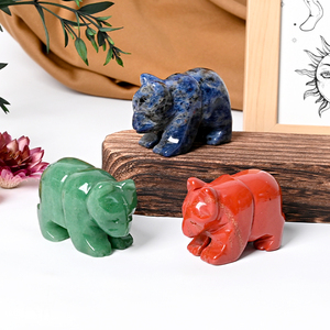 Vente en gros de sculptures d'animaux en pierre naturelle et cristal, sculptures d'ours en quartz de haute qualité pour la décoration de la maison - Product Image 6