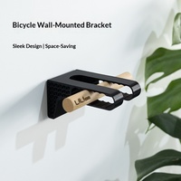 Support mural pour vélos de route et de montagne en bois de hêtre noir et plastique, rangement durable pour pneus de 35-65 mm, utilisation en intérieur