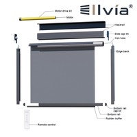 Ilvia - Sistema de Cortinas Motorizadas Personalizadas para Ventanas de Patio, Cortina Enrollable Exterior con Cierre Zip, Transparente