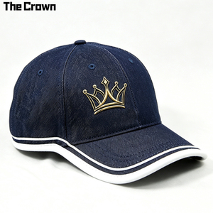 Gorra de béisbol de mezclilla con logo personalizado al por mayor, sombrero con parche bordado y ribete grueso en contraste, fabricante de gorras estructuradas - Product Image 2