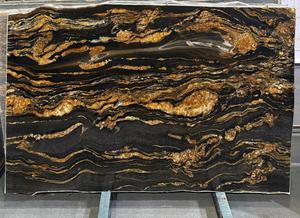 <span class=keywords><strong>Encimeras</strong></span> de Granito Negro Magma Dorado de Brasil, Diseño Moderno de Lujo, Losa Grande Pulida con Capacidad de Solución de Diseño Gráfico - Product Image 4