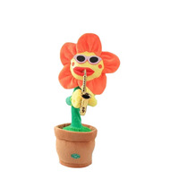 Peluche tournesol dansant Mxl avec saxophone, amusante, chantante, enregistrante et répétitive, cadeau fantaisie pour enfants