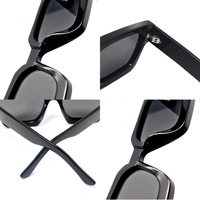 Lunettes de soleil polarisées carrées épaisses en acétate QSKY 1439 pour hommes et femmes, style rétro de luxe, protection UV400, monture rectangulaire