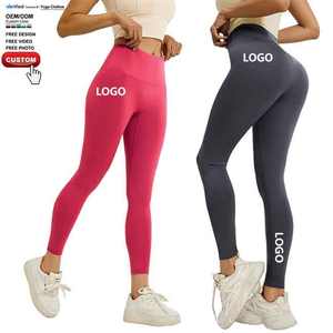 Mallas <span class=keywords><strong>de</strong></span> mujer <span class=keywords><strong>de</strong></span> cintura alta personalizadas al por mayor, pantalones <span class=keywords><strong>de</strong></span> yoga <span class=keywords><strong>de</strong></span> secado rápido para adultos, mallas deportivas <span class=keywords><strong>de</strong></span> entrenamiento con patrón sólido - Product Image 1