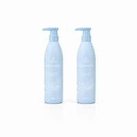 Bouteille pompe 500 ml en PEHD noir mat pour shampoing hydratant, rechargeable, forme circulaire, distributeur de revitalisant et de gel douche pour la maison et le salon