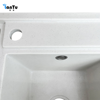 Vente en gros d'éviers multifonctionnels en granit évier de cuisine en pierre de quartz composite à double cuvette