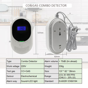 2025 Tendência Gás + CO 2 em 1 Vazamento Detector Detector De Alarme De Gás Co Acessórios De Cozinha - Product Image 2