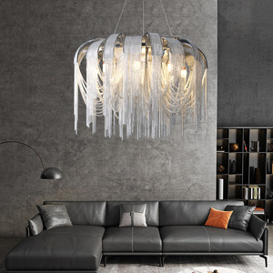 Customization Circular Soft Fitting Aluminum Chain Personality Artistic Fringed Originality Modern Tassel <b>Chandelier</b> - Product Image 5