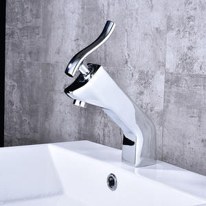 Robinet de lavabo moderne en laiton, finition chromée, noire ou blanche, céramique brossée, à poser sur le comptoir, monocommande, pour salle de bain, hôtel, <span class=keywords><strong>WC</strong></span> - Vente chaude - Product Image 6