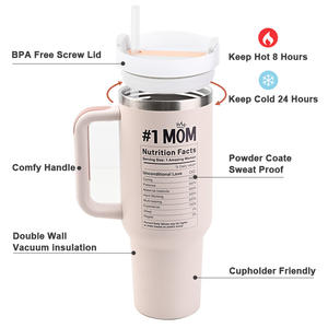 Oem Mothers Day Gifts 40 Oz Travel Mug H2.0 Vacuum Thermal Stainless Steel Engraved 30oz Coffee <b>Cup</b> 40oz Tumbler With Handle - Product Image 5