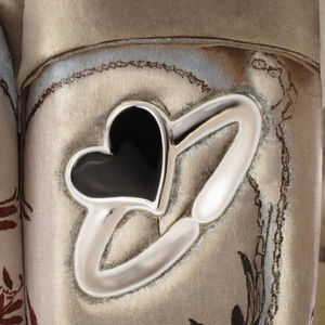 Anneaux ajustables ouverts en forme de cœur en argent sterling 925, bijoux fins, émail noir tendance, sertissage en bézel pour mariage et fiançailles - Product Image 2