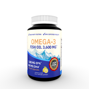 Kapsul Minyak Ikan Omega 3 OEM dengan EPA DHA untuk Wanita 120 Kapsul Bebas GMO - Product Image 1