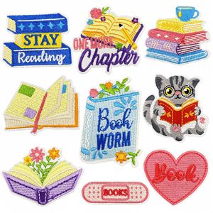 Parches Bordados Personalizados Termoadhesivos con Diseño de Libro de Dibujos Animados, Cortados con Láser, para Ropa, Venta al Por Mayor - Product Image 1