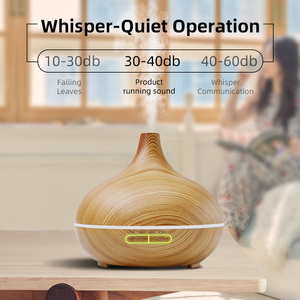 300ml hạt gỗ hương thơm tinh dầu khuếch tán màu đèn LED siêu âm mát sương Thì Thầm-Máy tạo độ ẩm yên tĩnh 3 cài đặt hẹn giờ - Product Image 2