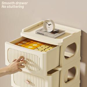 3 Schichten tragbare Garderobe Schrank Kleidung Organizer Kinder Aufbewahrung schrank Spielzeug Aufbewahrung regal Kunststoff Kinderbuch Regal - Product Image 4