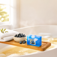 Savon artisanal à la myrtille en gros, visage et corps, huile essentielle de fruits, mousse crémeuse nourrissante, tous types de peau, OEM 200g