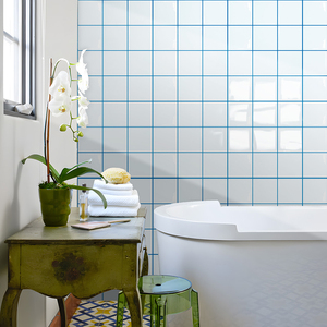 Hotsale Kitchen Home-DIY <strong>Wall</strong> Sticker Tile Stickers Blue Nine Palace <strong>Grid</strong> Waterproof 3d <strong>Wall</strong> Moulding Stickers - Product Image 4