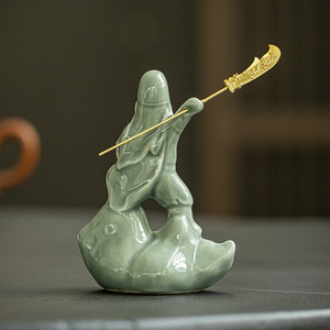 Creativo <span class=keywords><strong>Ge</strong></span> horno Guan Gong cerámica té mascota tradicional estilo chino hogar mesa de té Decoración - Product Image 3