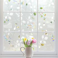 Fensterfolie, Farbenfroher Sichtschutz-Dekorationsaufkleber, Wärmeisolierende Nicht-Klebende Glasfolie für Zuhause